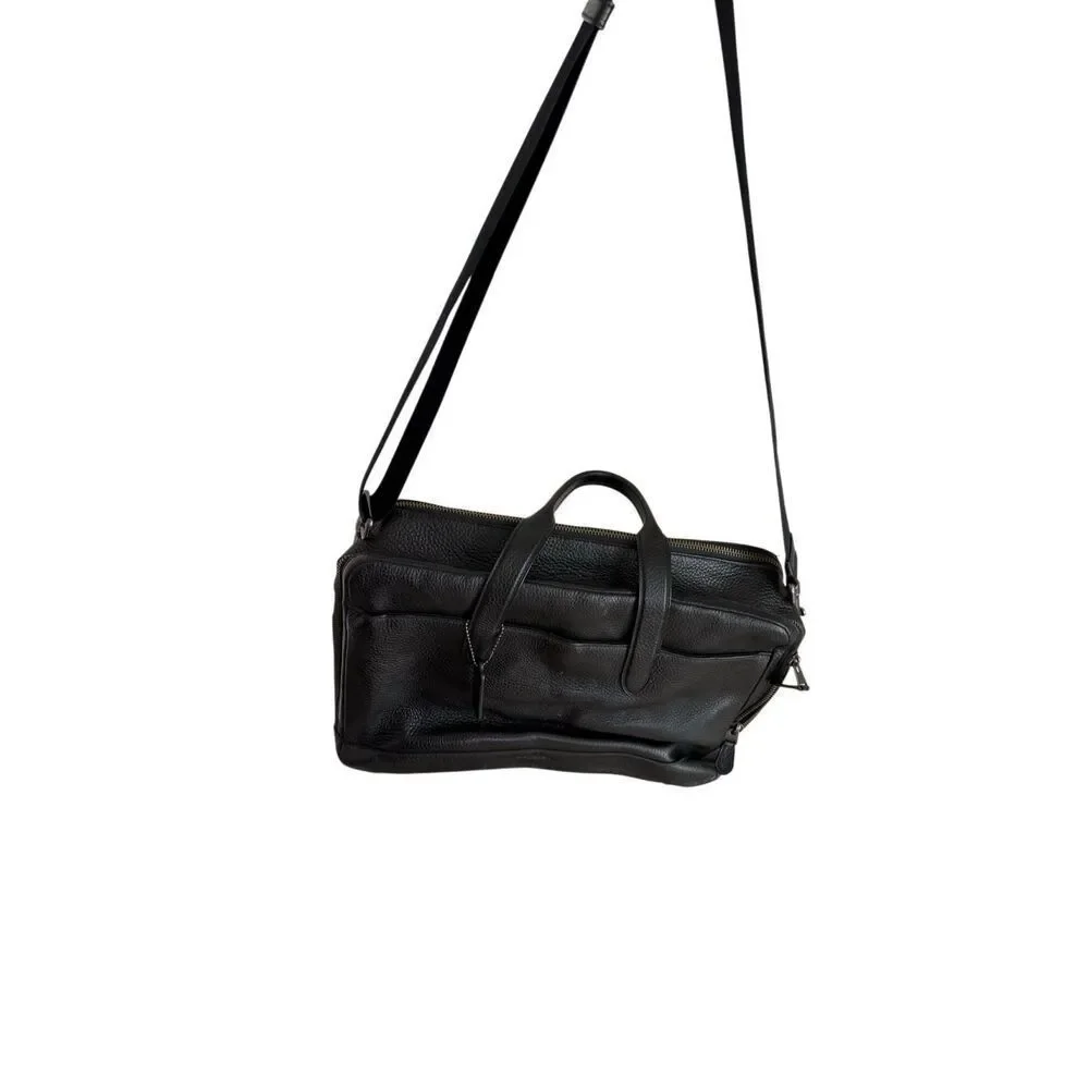 Coach Unisex Black Pebbled Leather Hamilton Business Travel Briefcase OS